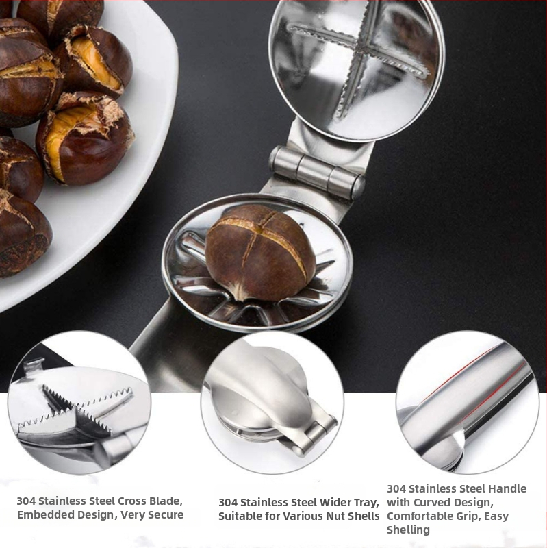 Otvárač na gaštany a škrabka s krížovou sponou, nerezová oceľ, moderný minimalistický dizajn, pôvod Yangjiang, uvedený na trh na jar 2017