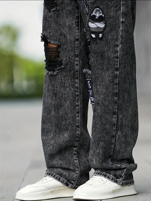 Дънки, винтидж стил, широки крачоли, средна талия, деним плат 63% памук, 37% полиестер