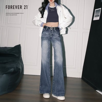 Γυναικείοι τζίν με ψηλή μέση, ευρεία γραμμή, denim ύφασμα, βαμβάκι 50–70% και πολυεστέρας 30–50%