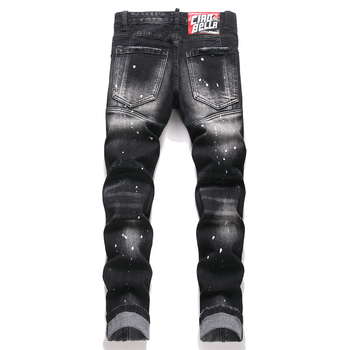 Punk uske farmerice s patchwork aplikacijom i detaljima distresa, denim 90% pamuk, srednji struk