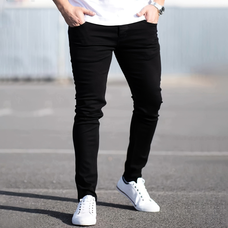Muške traperice slim fit, srednji pojas, pune dužine, 65% pamuka, više džepova