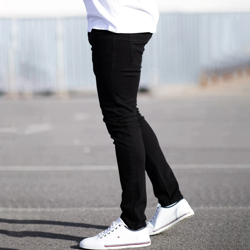 Muške traperice slim fit, srednji pojas, pune dužine, 65% pamuka, više džepova