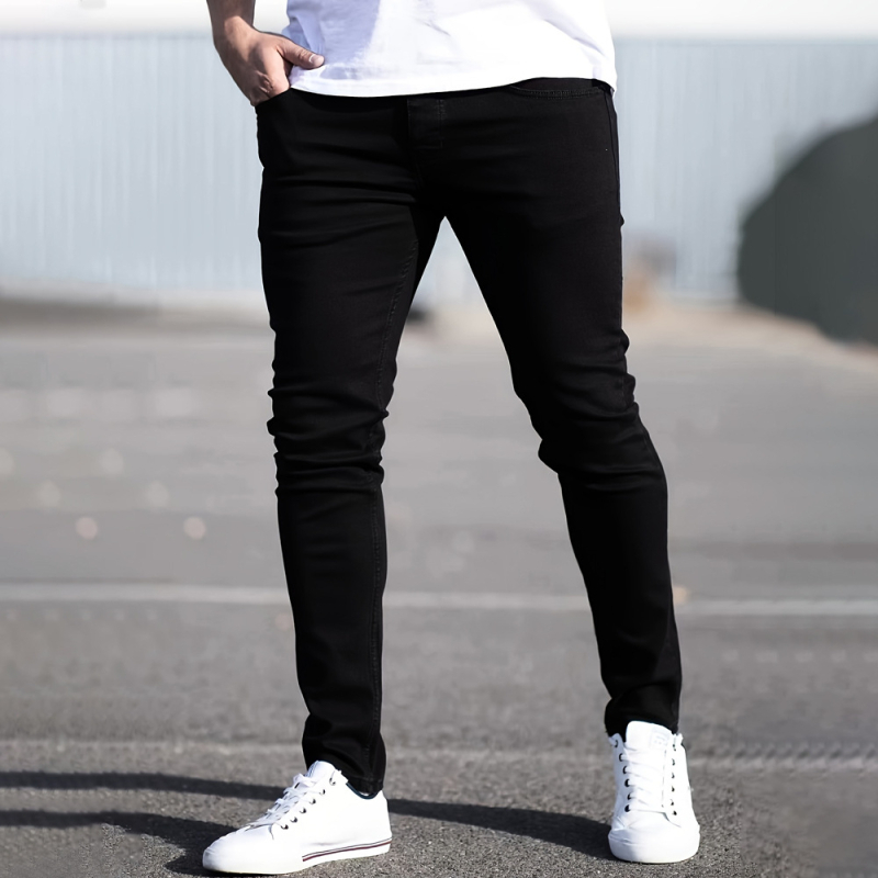 Muške traperice slim fit, srednji pojas, pune dužine, 65% pamuka, više džepova