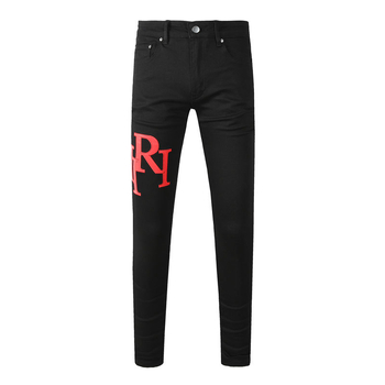Muške traperice uskog kroja, pamuk denim, srednji pojas, zip, streetwear stil