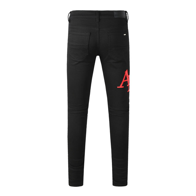 Muške traperice uskog kroja, pamuk denim, srednji pojas, zip, streetwear stil