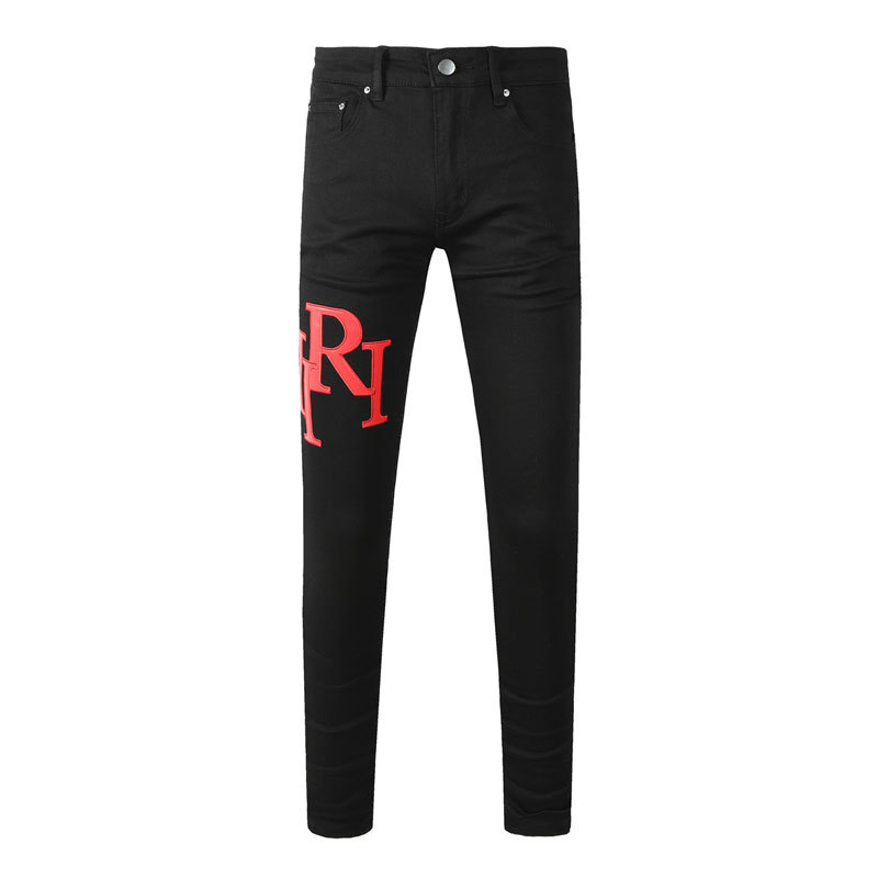 Muške traperice uskog kroja, pamuk denim, srednji pojas, zip, streetwear stil