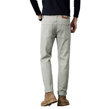 Дънки деним, права кройка, средна талия, микроеластичен памучен деним