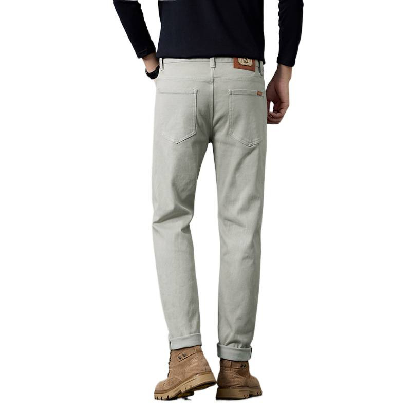 Дънки деним, права кройка, средна талия, микроеластичен памучен деним