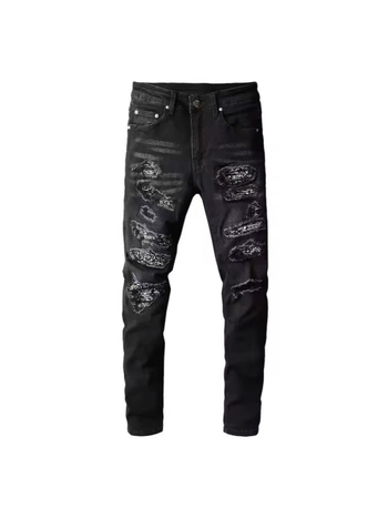 Traperice od denima, street-trend stil, uski kroj (tapered), 98% pamuka, istrošeni efekt pranja