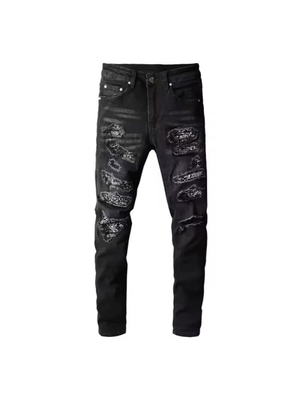 Traperice od denima, street-trend stil, uski kroj (tapered), 98% pamuka, istrošeni efekt pranja