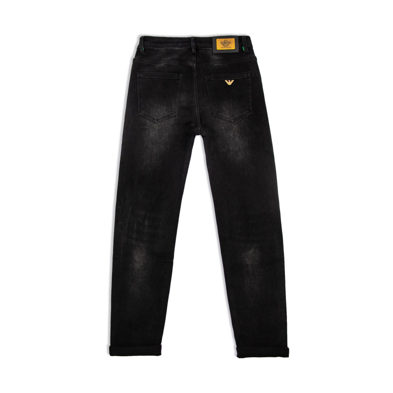 Muške traperice, slim straight kroj, srednji pojas, oprani pamučni denim, unutarnji print na pojasu, elastičnost