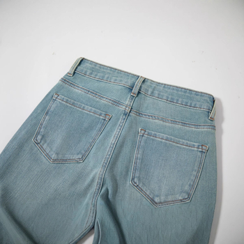 Traperice visokog struka, četverostruki elastični pojas, široka kroj, pamuk denim, blaga elastičnost