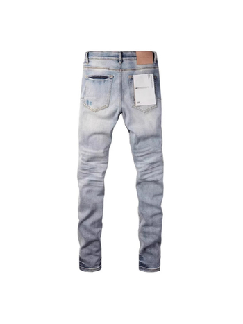 Muške slim-fit traperice s patch izvezenim detaljima i oštećenjima, srednji obim struka, zatvarač, mikroelastičnost