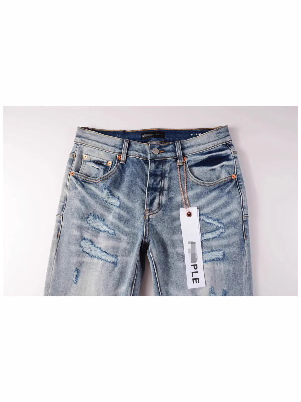 Muške slim-fit traperice s patch izvezenim detaljima i oštećenjima, srednji obim struka, zatvarač, mikroelastičnost