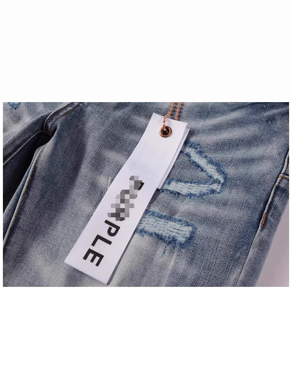 Muške slim-fit traperice s patch izvezenim detaljima i oštećenjima, srednji obim struka, zatvarač, mikroelastičnost