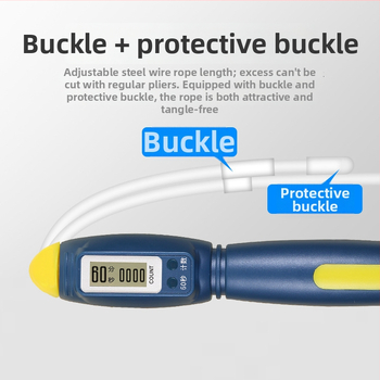 Bežično uže za preskakanje s brojačem kalorija, ABS materijal, dvostruki magnetski čip s ugrađenim ležajem, HD zaslon