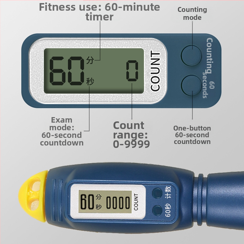 Bežično uže za preskakanje s brojačem kalorija, ABS materijal, dvostruki magnetski čip s ugrađenim ležajem, HD zaslon