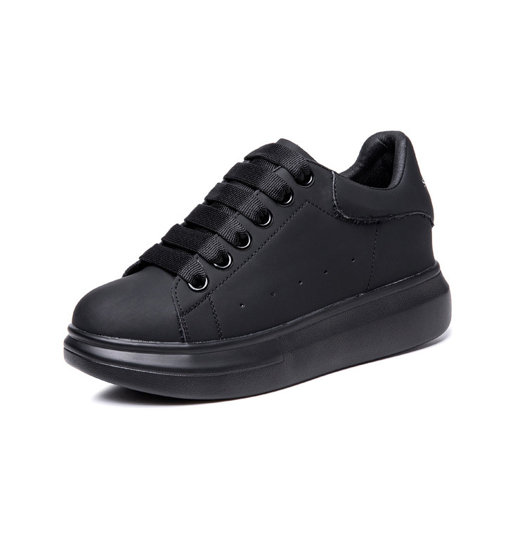 Ženske kožne sportske tenisice s visokim potpeticama 6-8 cm, okrugli vrh, potplat od gume + EVA