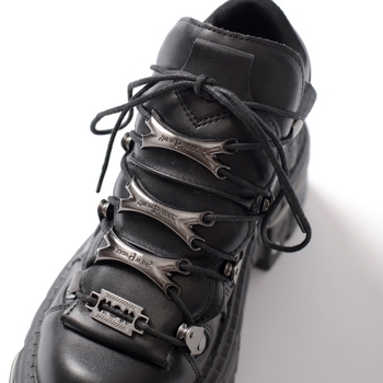 Adidași unisex cu talpă groasă, suprafață PU, vârf rotund, închidere cu șireturi, stil punk