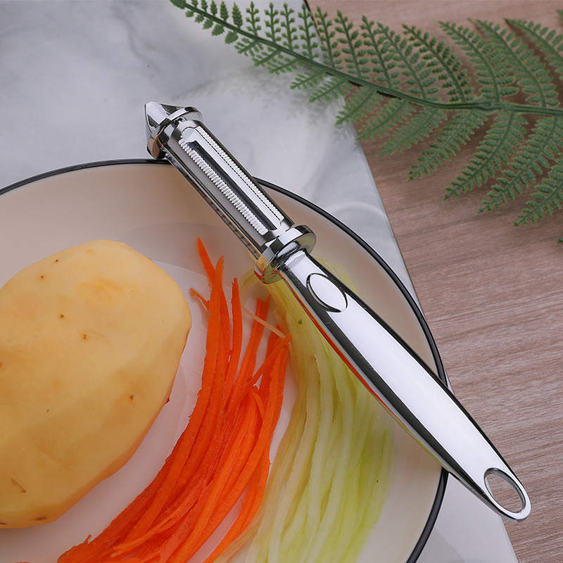 Tri u jednom višenamjenski guljač za voće i povrće – CRAZY KITCHEN; Materijal: nehrđajući čelik i cinkova legura; Funkcija: tri u jednom; Prilagodba: da; Tiskani logotip: da