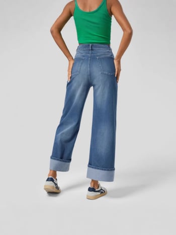 Дънки от памучен деним, прав силует, 80–90% памук, без еластичност, средна дебелина