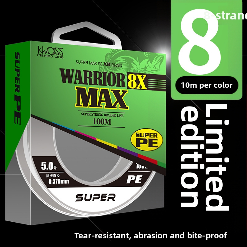 Hlavná šnúra, 8-ramenná pletená PE šnúra, 100 m, vysoká pevnosť, balenie 200 kusov