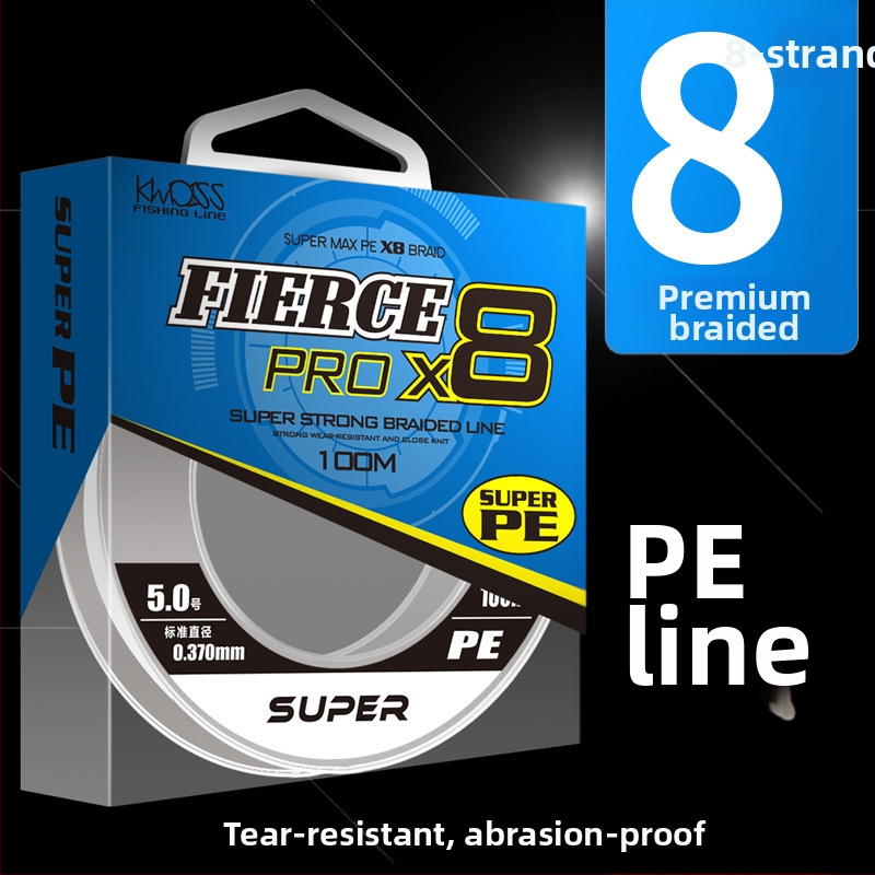 Hlavná šnúra, 8-ramenná pletená PE šnúra, 100 m, vysoká pevnosť, balenie 200 kusov