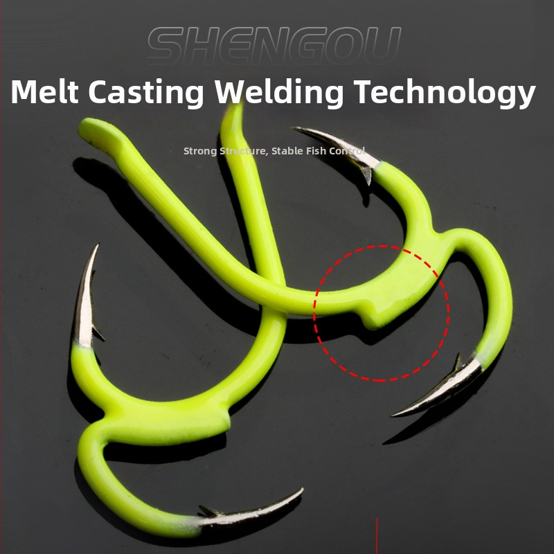 Ribarska udica - druga generacija dvostrukog kuka, sprječava ispadanje, s bodljom (barb), tip kuka: Alphabet god hook, za ribolov na jezeru.