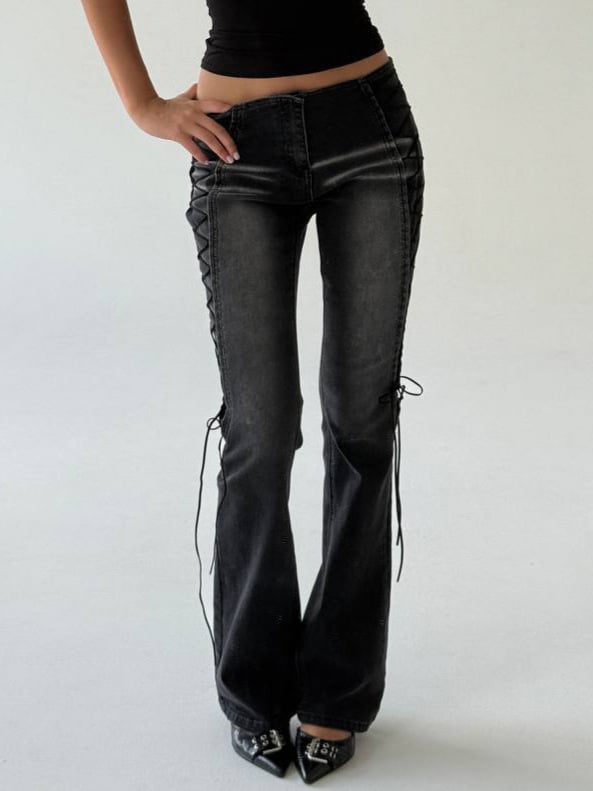 Ženske traperice od denima, niski struk, ravni kroj, pamuk 80–90%, jesen 2025, gradski stil