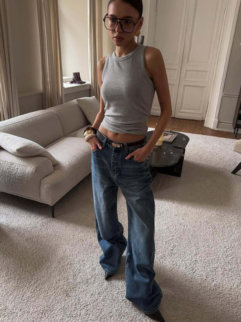 Ženske traperice širokih nogavica, visoki struk, denim 95% pamuk, street fashionista stil