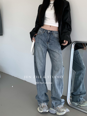 Női magas derekú, széles lábú farmernadrág, 70–80% pamut, 2025 ősz