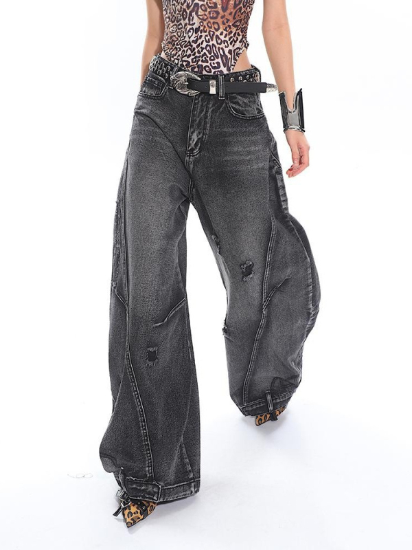 Traperice s klinastim krojem, visokim strukom, ravne nogavice, denim, 70–80% pamuka, proljeće 2025