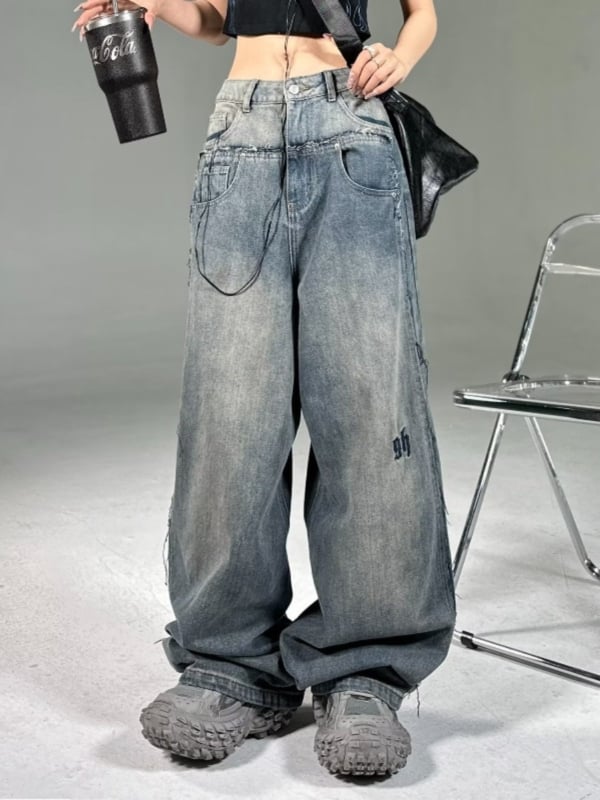Ženske traperice s visokim strukom i ravnim krojem, denim pamuk, 50–70% glavnog materijala, gradski stil, mikroelastičnost
