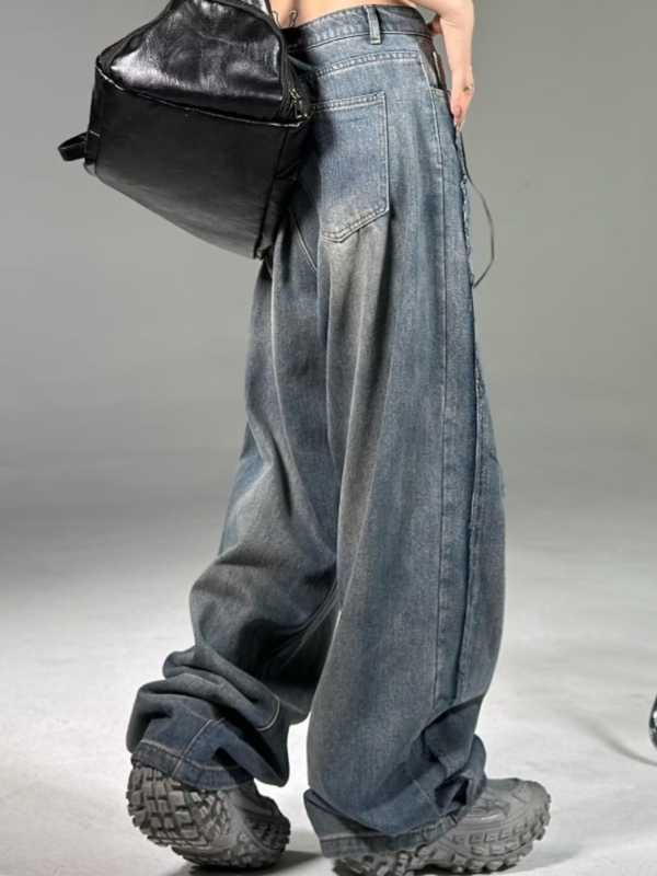 Ženske traperice s visokim strukom i ravnim krojem, denim pamuk, 50–70% glavnog materijala, gradski stil, mikroelastičnost