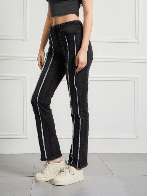 Ženske traperice, uski kroj mikro hlače, srednji pojas, denim, visoka elastičnost, izbjeljeni završetak
