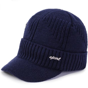 Ανδρικό καπέλο από ζακάρ μάλλινο για το φθινόπωρο και το χειμώνα, παχύ και ζεστό καπέλο πουλόβερ, χειμωνιάτικο βαμβακερό καπέλο, καπέλο για ηλικιωμένους