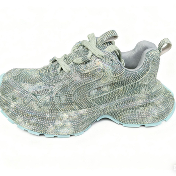 Ženske tenisice u stilu dad shoes s dijamantnim uzorkom, debeli potplat za povećanje visine, niski gornji dio, vezanje, prozračna mrežasta podstava
