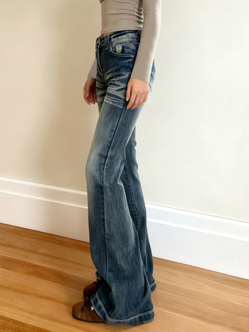Traperice s proširenim krojem, niskim strukom, denim, 80-90% pamuka, mikroelastičnost