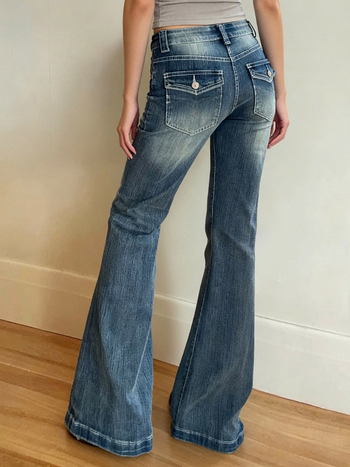 Traperice s proširenim krojem, niskim strukom, denim, 80-90% pamuka, mikroelastičnost