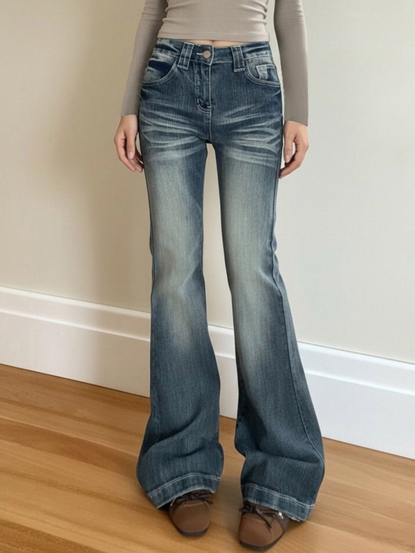 Traperice s proširenim krojem, niskim strukom, denim, 80-90% pamuka, mikroelastičnost