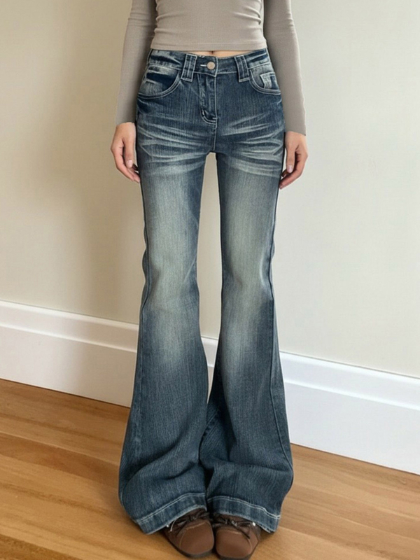 Traperice s proširenim krojem, niskim strukom, denim, 80-90% pamuka, mikroelastičnost