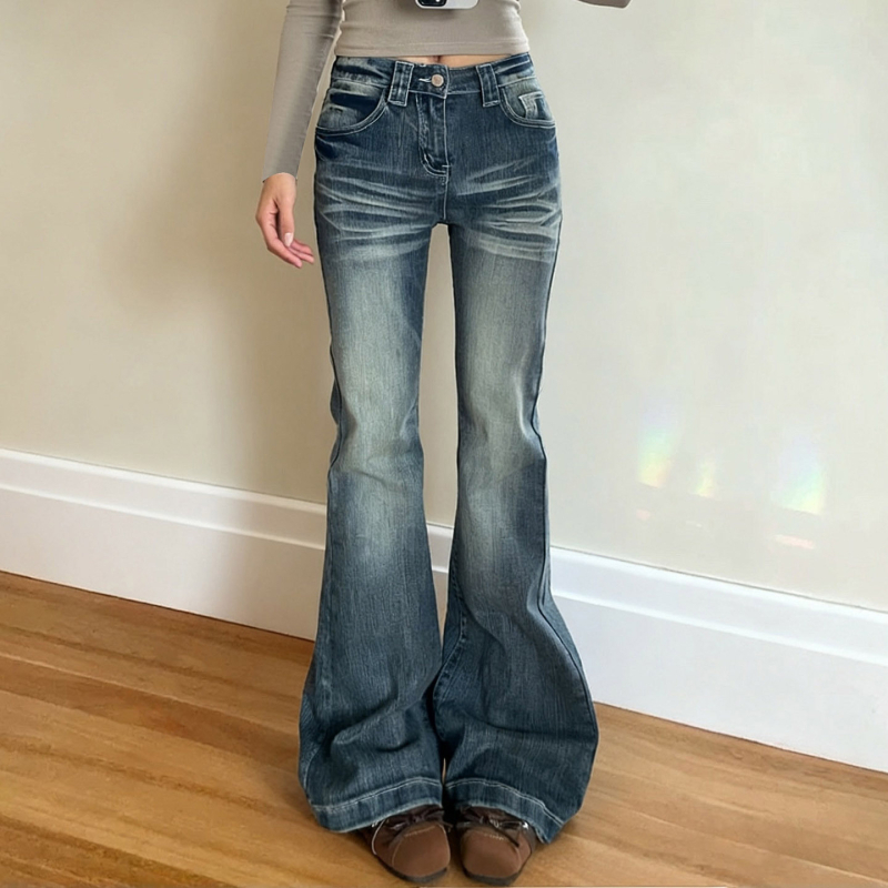 Traperice s proširenim krojem, niskim strukom, denim, 80-90% pamuka, mikroelastičnost