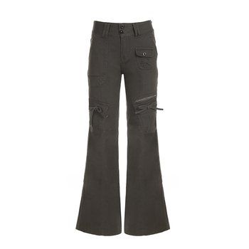 Τζιν παντελόνια denim, χαμηλή μέση, ευθεία γραμμή εργασιακού στυλ, 80–90% βαμβάκι, street hipster στυλ, χειμώνας 2024