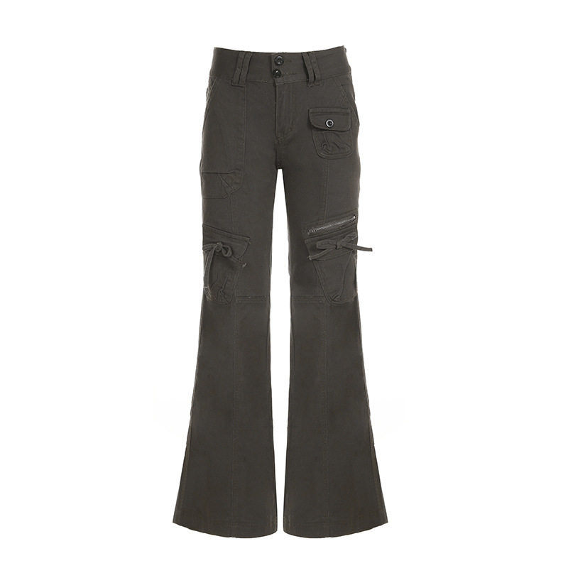 Τζιν παντελόνια denim, χαμηλή μέση, ευθεία γραμμή εργασιακού στυλ, 80–90% βαμβάκι, street hipster στυλ, χειμώνας 2024
