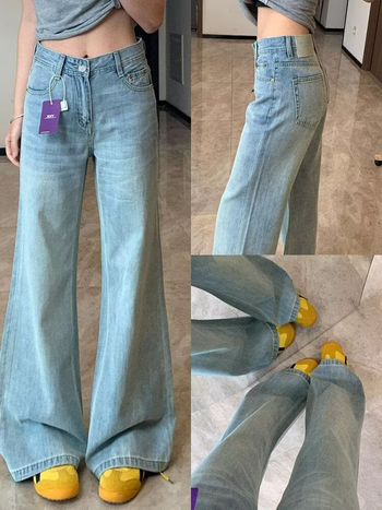 Ženske traperice – Bootcut s blagim širenjem, visokim strukom, denim s pamukom i spandeksom (denim; visok struk; bootcut; pamuk 50–70%; spandeks ≤30%; jesen 2025)