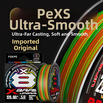 BKUMAN Hlavná línia PE, 8-žilová, nosnosť 3-33 kg, dlhé nahodenie