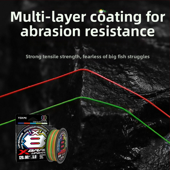 BKUMAN Hlavná línia PE, 8-žilová, nosnosť 3-33 kg, dlhé nahodenie