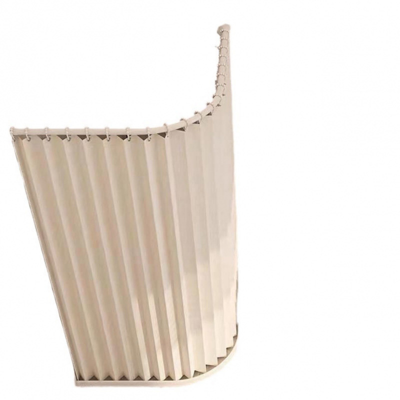 Сгъваем магнитен комплект за душ завеса, без пробиване, водоустойчива ленена тъкан, извита душ зона със сухо–мокро разделение