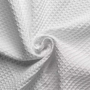 Двустранна водоустойчива душ завеса от вафелено тъкане, с шарка диамантено решетване