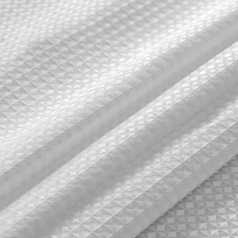 Двустранна водоустойчива душ завеса от вафелено тъкане, с шарка диамантено решетване